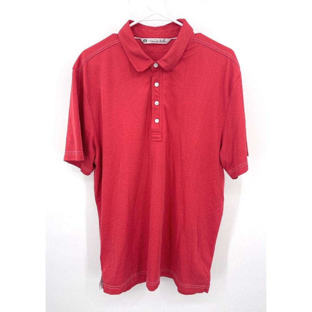 Travis Mathew Shirt Mens L Red‎ Golfer Polo Shirt